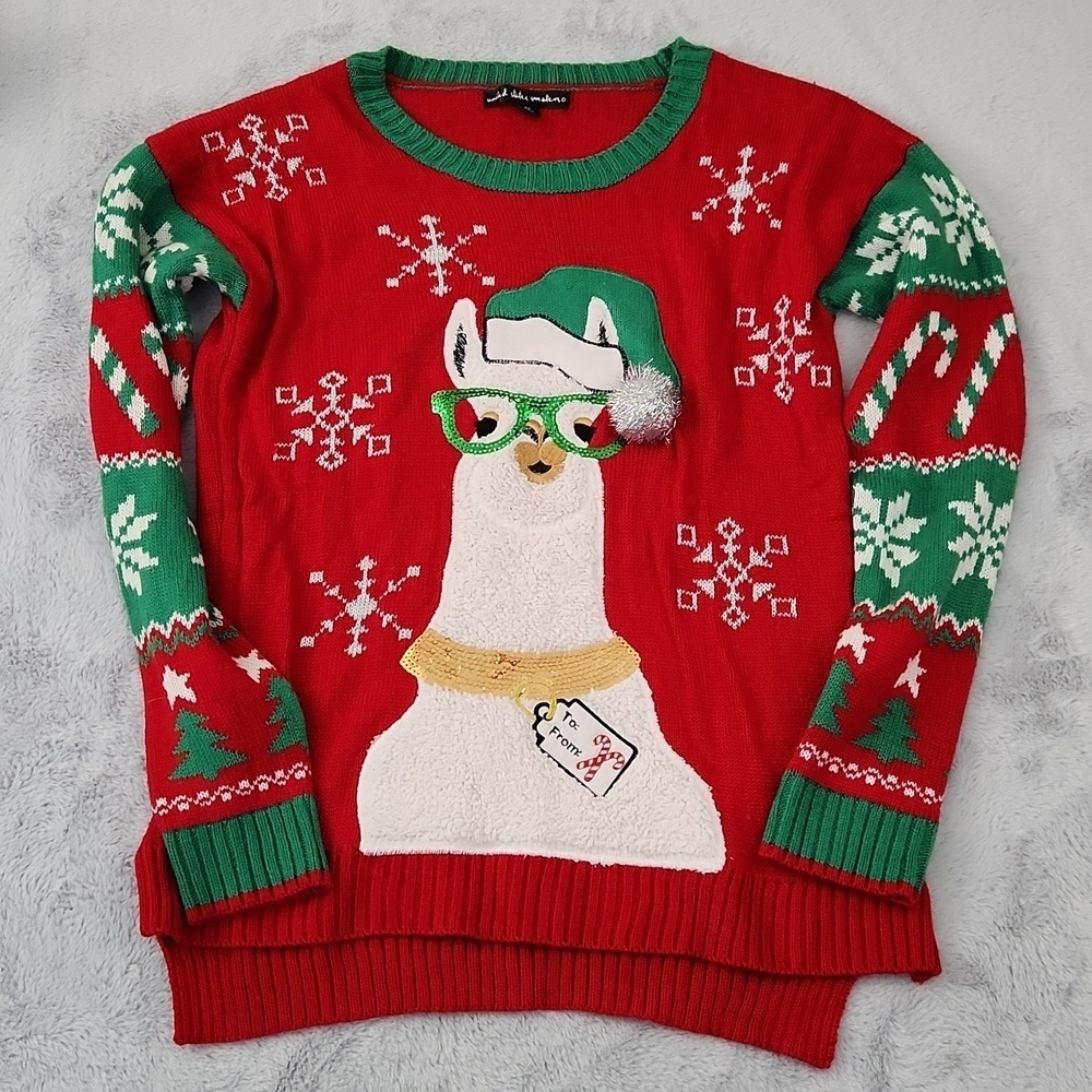 Llama Christmas sweater size M